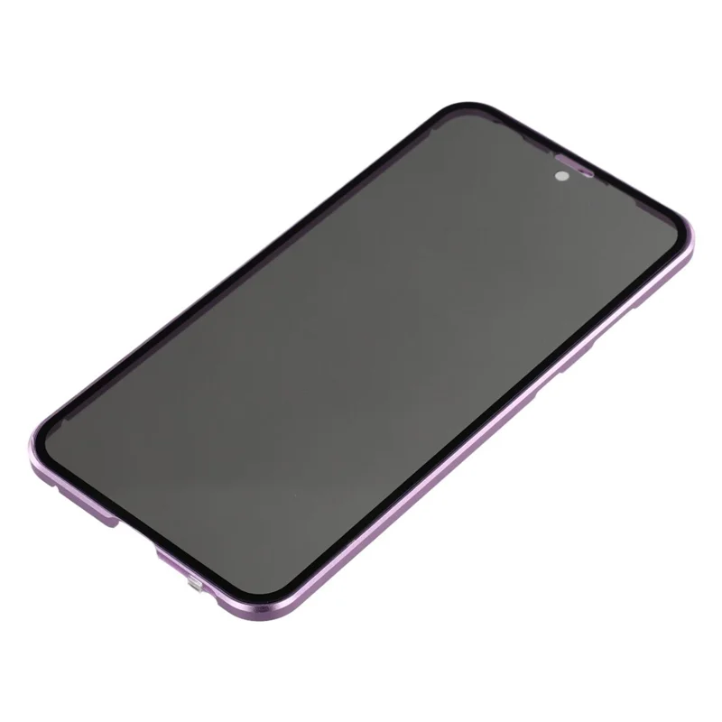 For Samsung Galaxy S25 Edge Case with Anti-Spy Screen Protector Tempered Glass Metal Phone Cover Magnetic Clasp - Purple