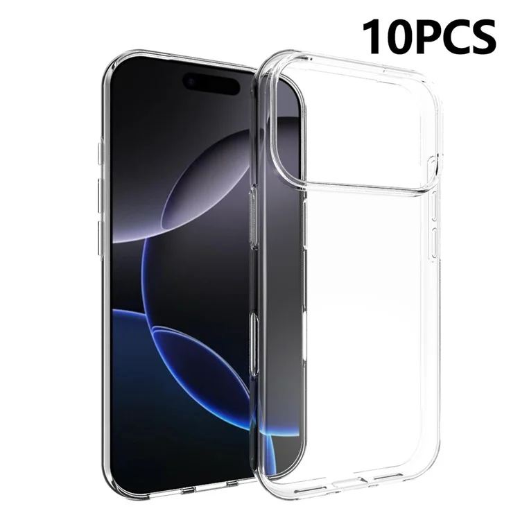 Pack de 10 Coques de Protection Transparentes en TPU pour iPhone 17 Pro, Sans Filigrane