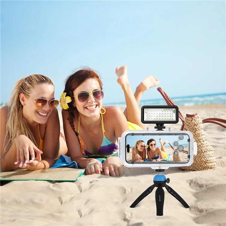 PULUZ PU9118 Per iPhone 16 Pro Max Vetro Temperato + Cover PC Impermeabile 40m Custodia Subacquea per Immersioni