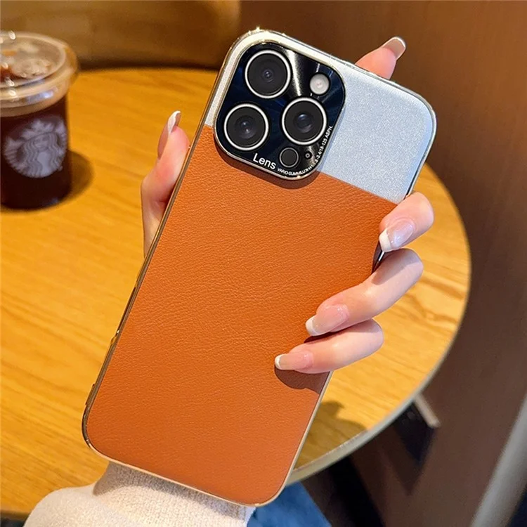 Handyhülle für iPhone 16 Pro Max Wüste Silberner Mond Elektrolytisch Vergoldetes PC + PU Leder Rückseite