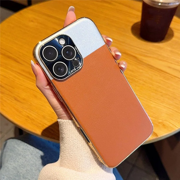 Handyhülle für iPhone 16 Pro Max Wüste Silberner Mond Elektrolytisch Vergoldetes PC + PU Leder Rückseite