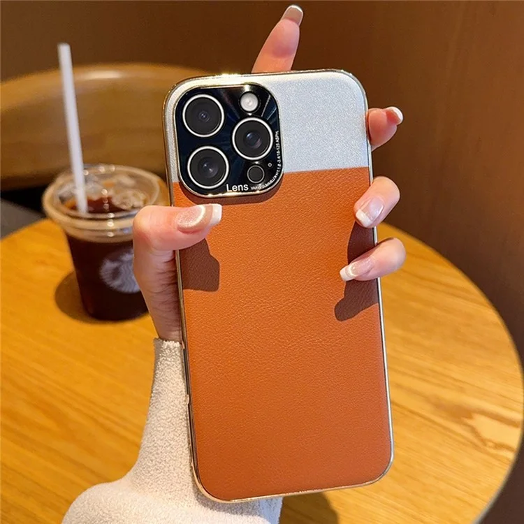 Handyhülle für iPhone 16 Pro Max Wüste Silberner Mond Elektrolytisch Vergoldetes PC + PU Leder Rückseite