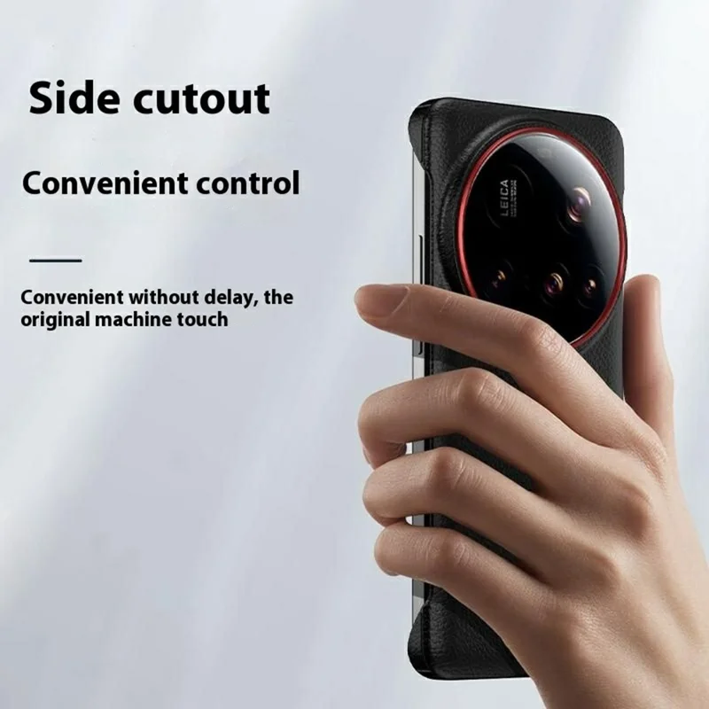 For Xiaomi 15 Ultra Case Borderless Slim Anti Drop Leather Texture PC Phone Back Cover - Apricot