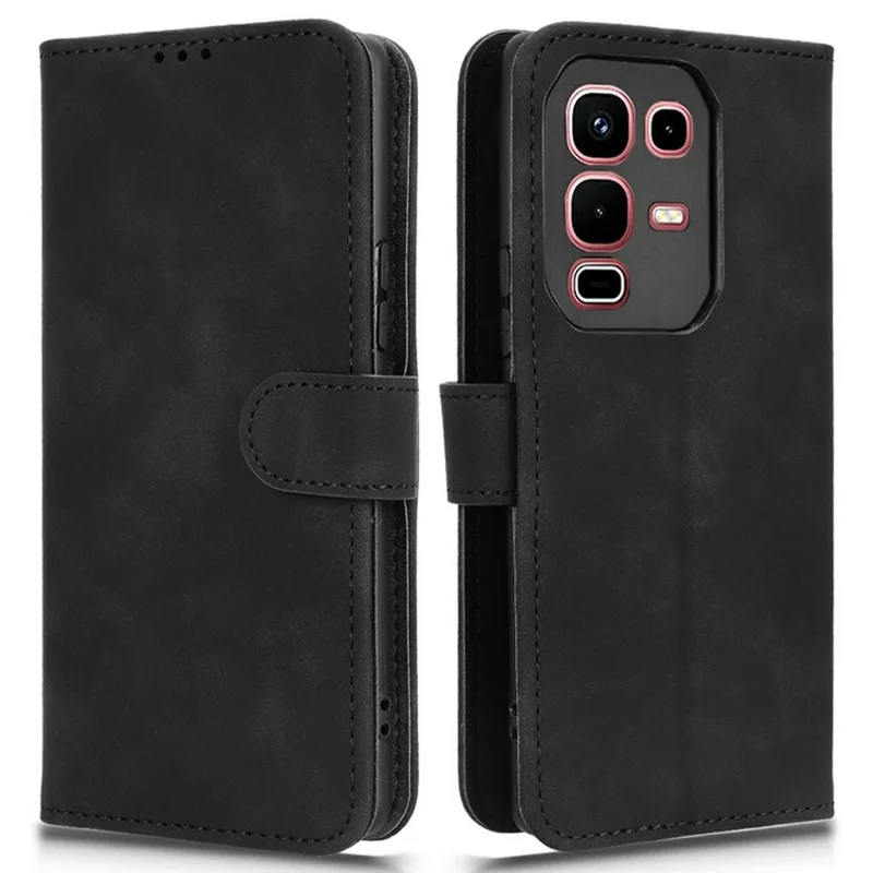 For Infinix Note 50s 5G Leather Case Skin Feel Anti Drop Wallet Flip Phone Cover - Black