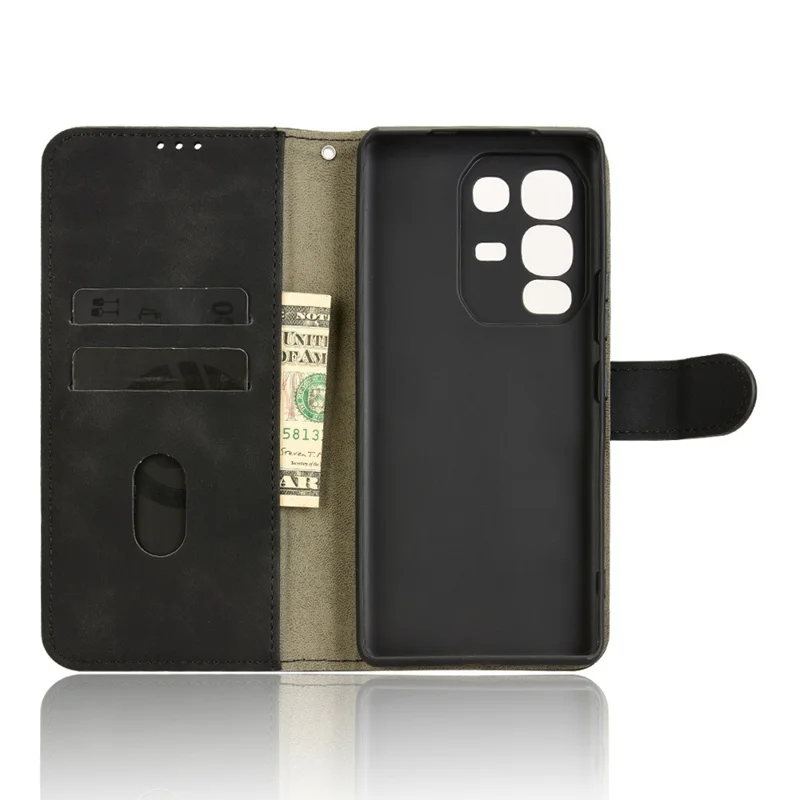 For Infinix Note 50s 5G Leather Case Skin Feel Anti Drop Wallet Flip Phone Cover - Black