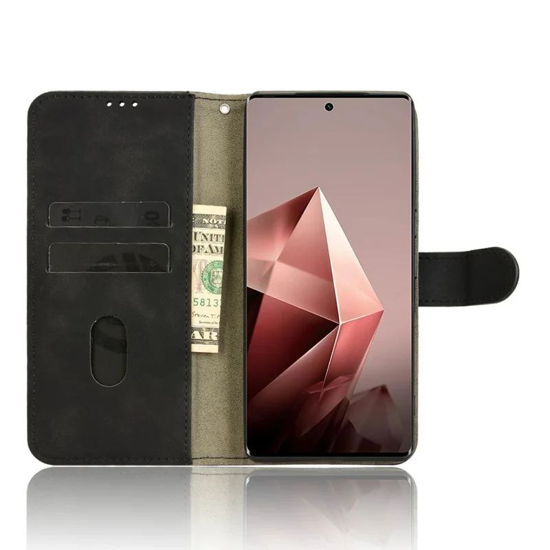 For Infinix Note 50s 5G Leather Case Skin Feel Anti Drop Wallet Flip Phone Cover - Black