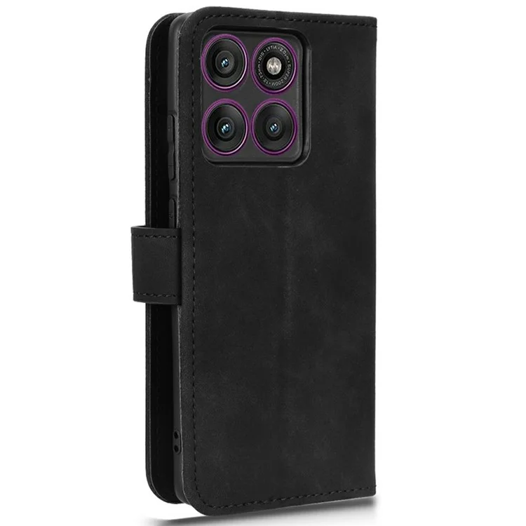Per Motorola Edge 60 Pro 5G Custodia in pelle Sensazione morbida Anti caduta Portafoglio Custodia a portafoglio - Nero