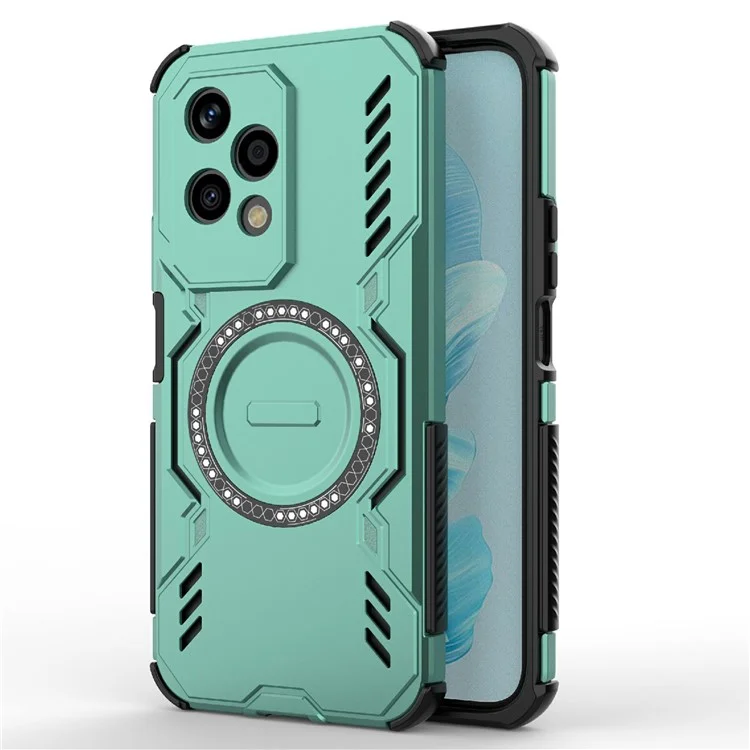 For Honor 200 Lite Magnetic Case Butterfly Armor Hollow Heat Dissipation PC + TPU Phone Cover - Green