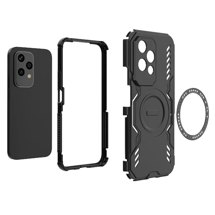 For Honor 200 Lite Magnetic Case Butterfly Armor Hollow Heat Dissipation PC + TPU Phone Cover - Green