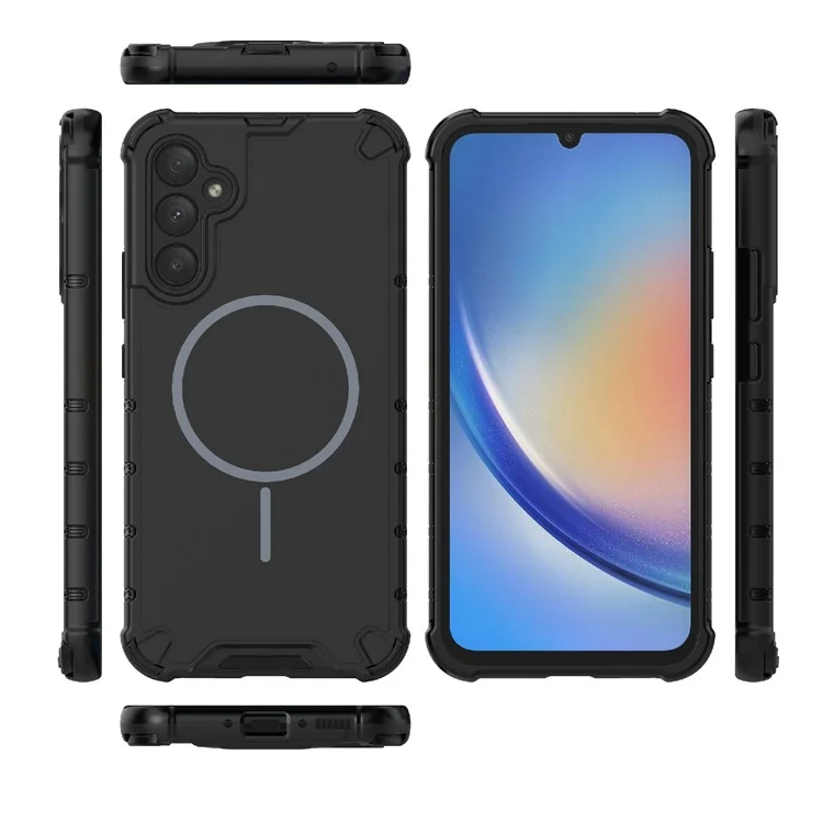 Pour Samsung Galaxy A34 5G Étui Magnétique Dissipation Thermique Antichoc TPU + PC Coque Arrière de Téléphone - Noir