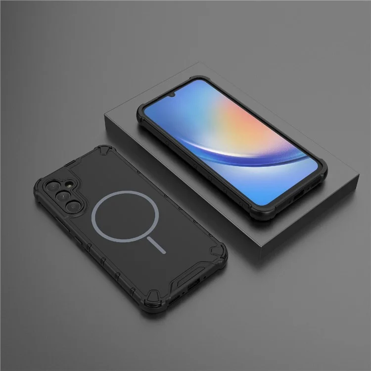 Pour Samsung Galaxy A34 5G Étui Magnétique Dissipation Thermique Antichoc TPU + PC Coque Arrière de Téléphone - Noir