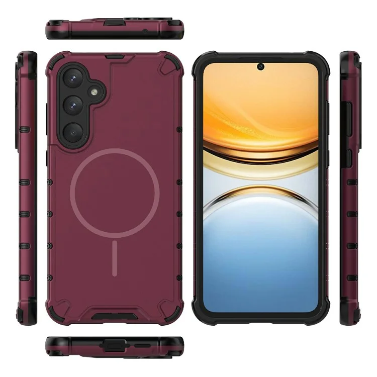 Étui magnétique pour Samsung Galaxy A55 5G avec dissipation de chaleur et protection antichoc en TPU + PC - Violet