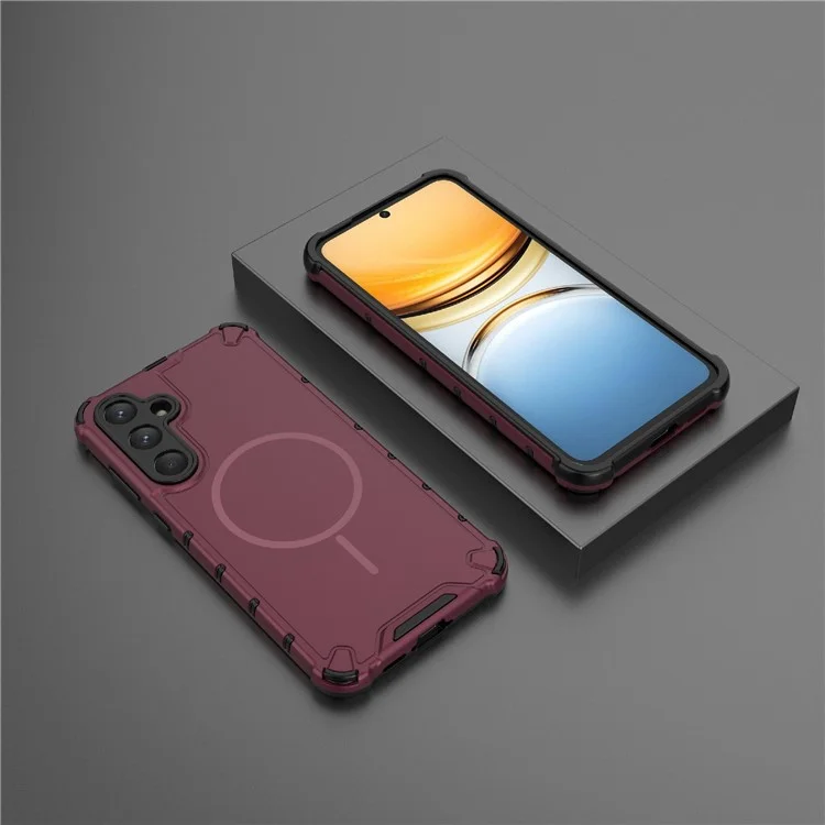 Étui magnétique pour Samsung Galaxy A55 5G avec dissipation de chaleur et protection antichoc en TPU + PC - Violet