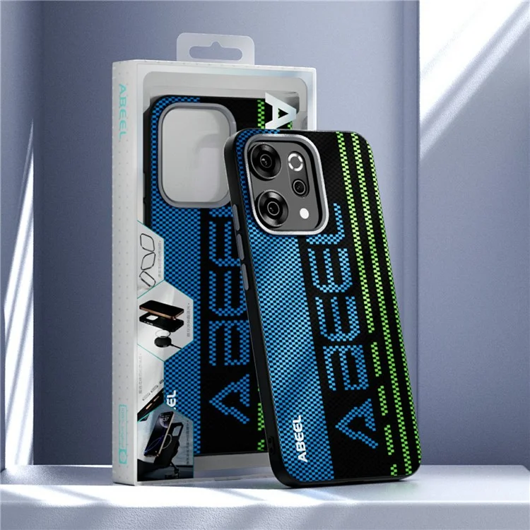 ABEEL per Oppo Reno14 5G Cover Compatibile con MagSafe, Custodia per Telefono in PC TPU con Alluminio e Pelle Stampata - Numero 1 Eccezionale