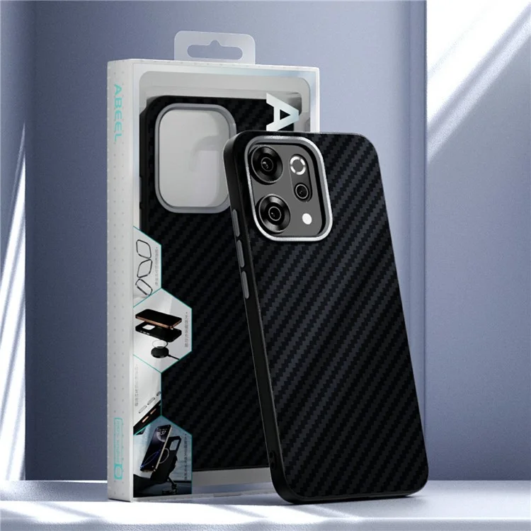 ABEEL per Oppo Reno14 Pro 5G Cover Compatibile con MagSafe, Texture in Fibra di Carbonio, Cover Posteriore - Nero