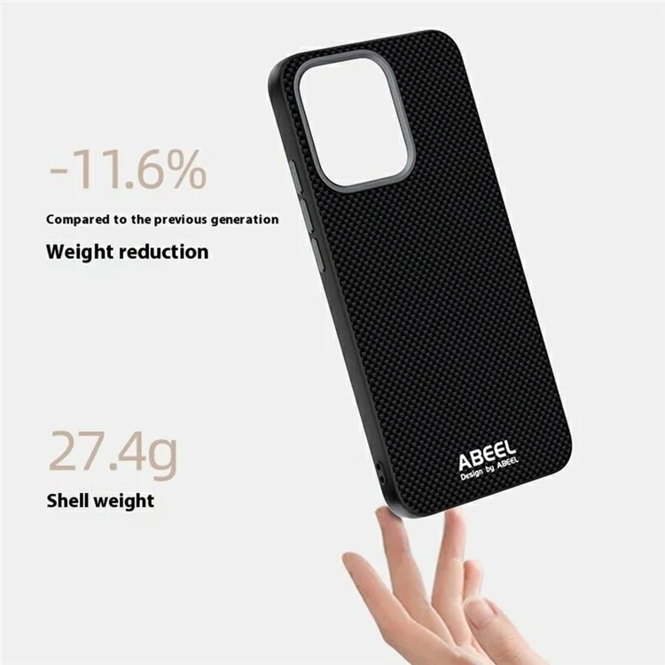 ABEEL per Cover Oppo Reno14 Pro 5G Compatibile con MagSafe, Cover per Telefono in PC TPU e Lega di Alluminio con Stampa Effetto Pelle - Nero