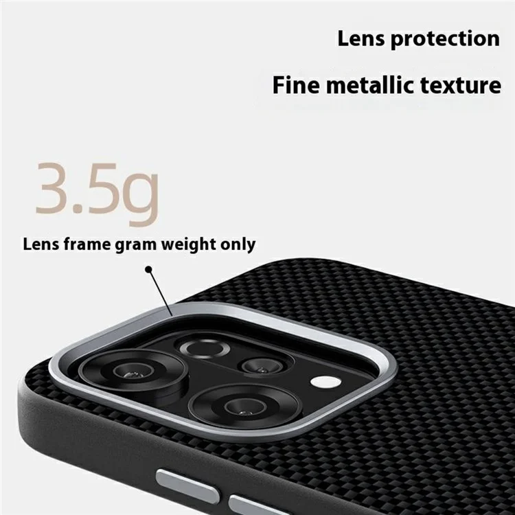 ABEEL per Cover Oppo Reno14 Pro 5G Compatibile con MagSafe, Cover per Telefono in PC TPU e Lega di Alluminio con Stampa Effetto Pelle - Nero