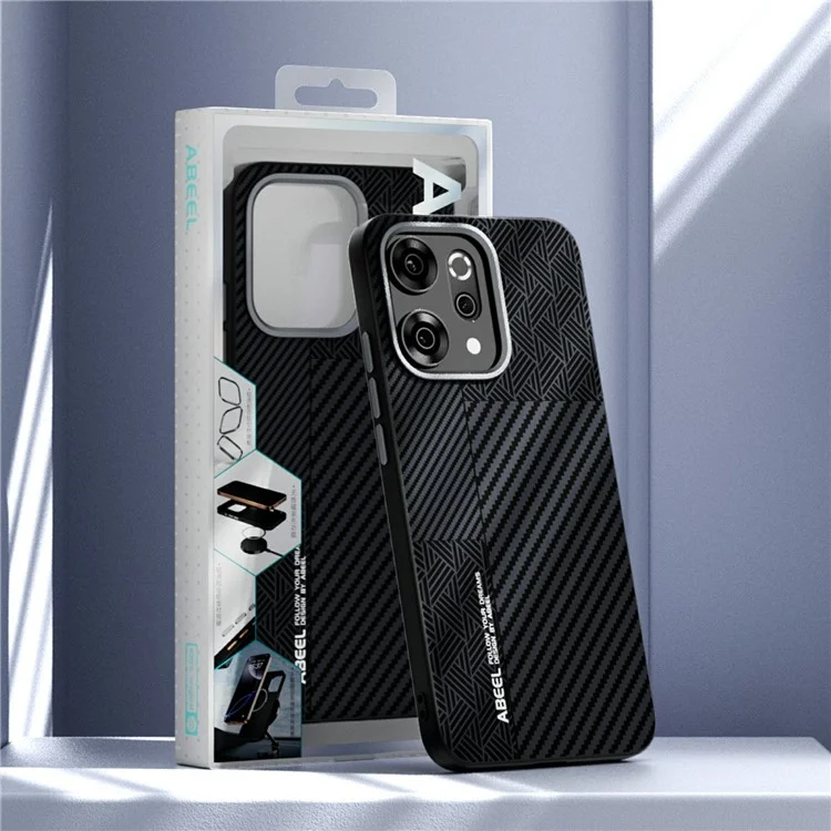 ABEEL per Oppo Reno14 Pro 5G Cover PC + TPU + Lega di Alluminio + Custodia in Pelle PU Compatibile con MagSafe - Texture 1