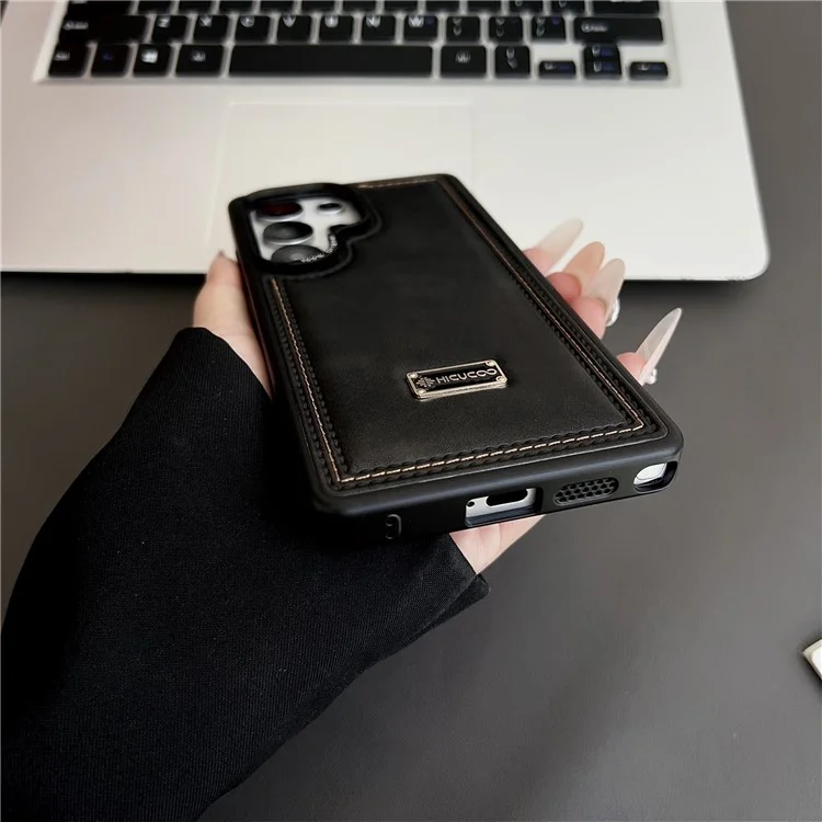 Étui pour Samsung Galaxy S25 Ultra en PC + Cuir PU Antichoc pour Téléphone - Café