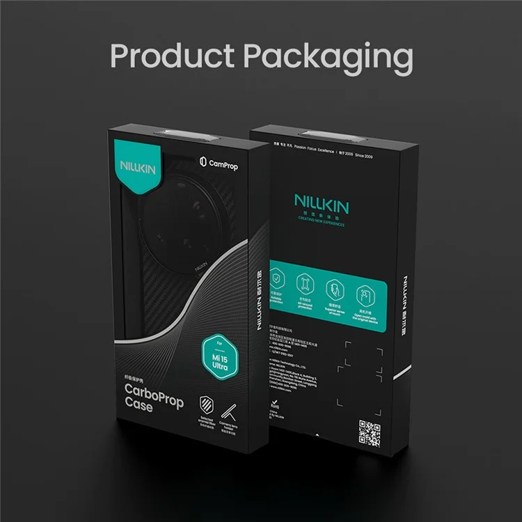 NILLKIN para Xiaomi 15 Ultra Funda Compatible con MagSafe TPU + Aramida Fibra Clara Negra Tapa de Lente Soporte para Teléfono