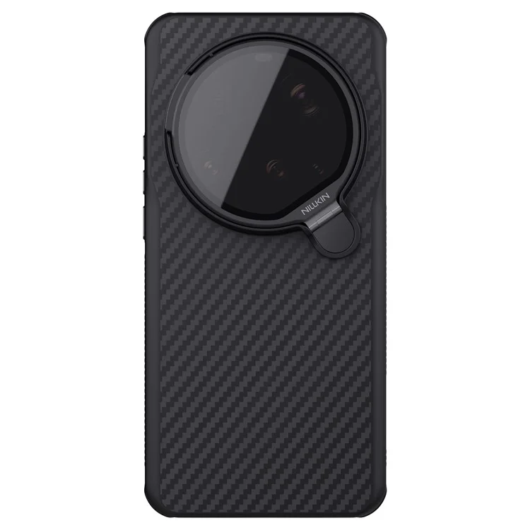 NILLKIN para Xiaomi 15 Ultra Funda Compatible con MagSafe TPU + Aramida Fibra Clara Negra Tapa de Lente Soporte para Teléfono