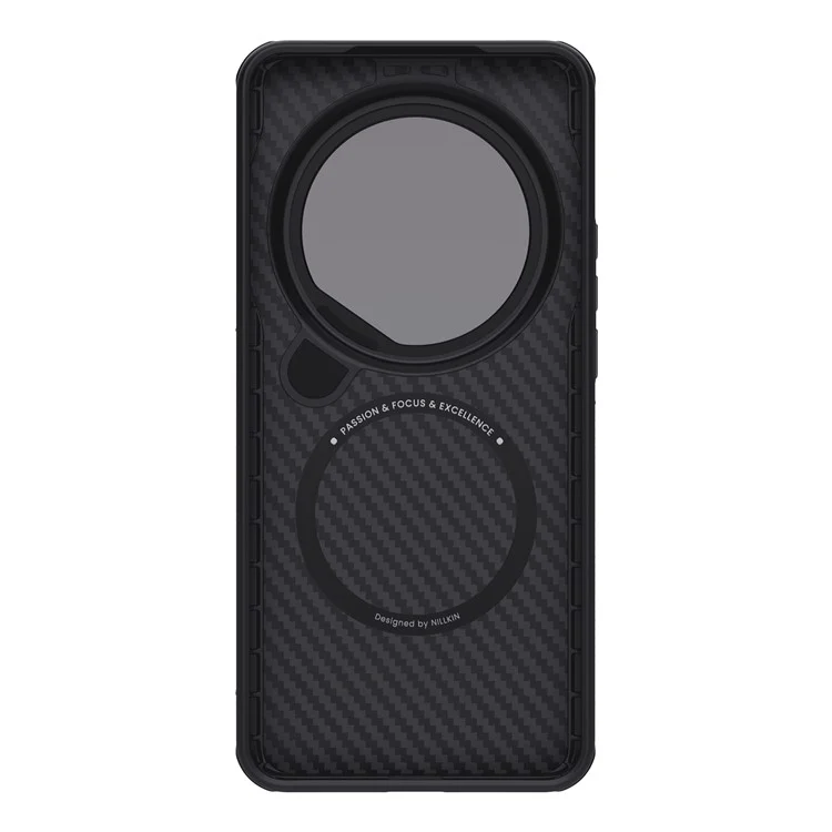 NILLKIN para Xiaomi 15 Ultra Funda Compatible con MagSafe TPU + Aramida Fibra Clara Negra Tapa de Lente Soporte para Teléfono