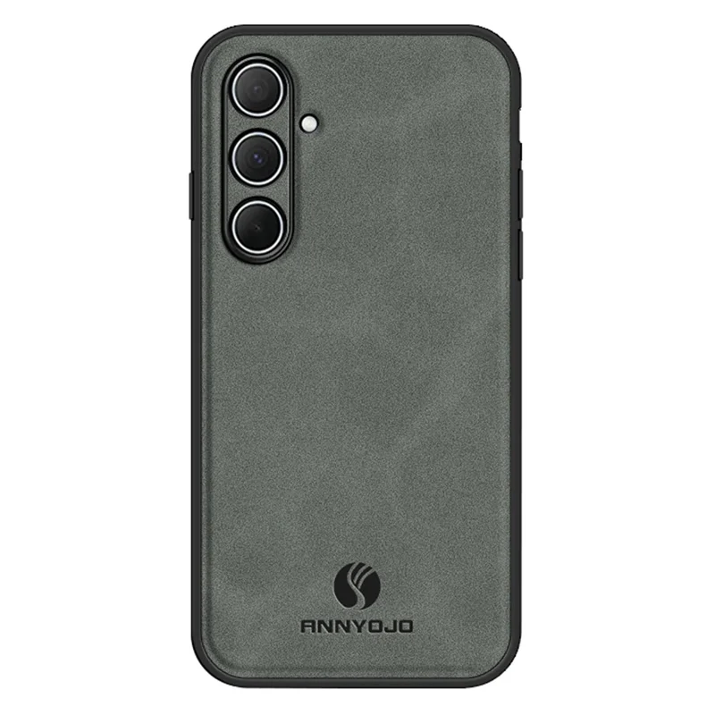 ANNYOJO pour Samsung Galaxy A36 5G Étui en cuir PU + PC + TPU Antichoc Coque arrière de téléphone - Gris