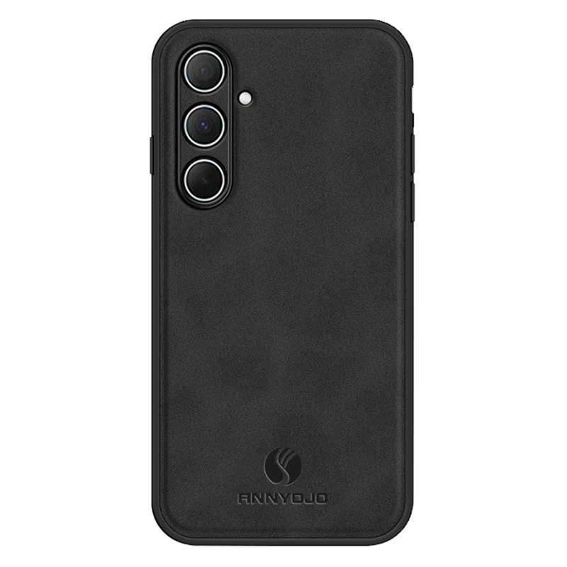 Capa ANNYOJO para Samsung Galaxy A56 5G em Couro PU + PC + TPU Antiderrapante para Celular - Preto