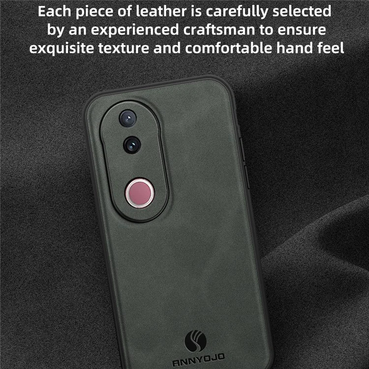 Funda ANNYOJO para vivo V50 5G de Cuero PU + PC + TPU Antigolpes para Móvil - Marrón