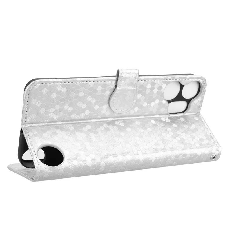 For Nothing CMF Phone 2 Pro Wallet Case Dot Pattern Imprint PU Leather Phone Cover - Silver
