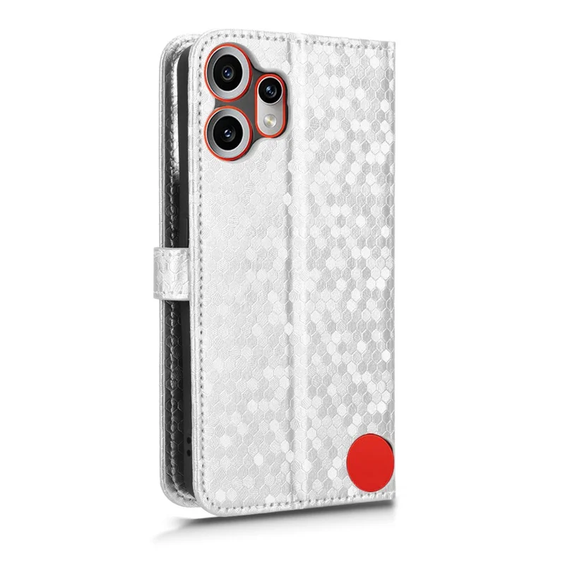 For Nothing CMF Phone 2 Pro Wallet Case Dot Pattern Imprint PU Leather Phone Cover - Silver