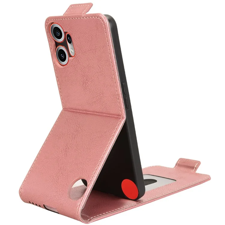 Чехол-подставка For Nothing CMF Phone 2 Pro с магнитной застежкой, вертикальной откидной крышкой из кожи и отделением для карт - Розовое золото