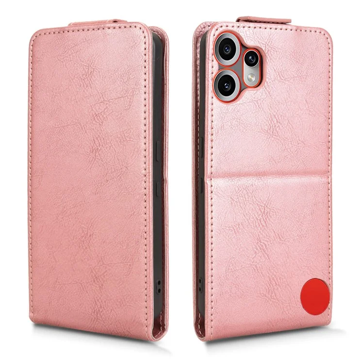 Чехол-подставка For Nothing CMF Phone 2 Pro с магнитной застежкой, вертикальной откидной крышкой из кожи и отделением для карт - Розовое золото