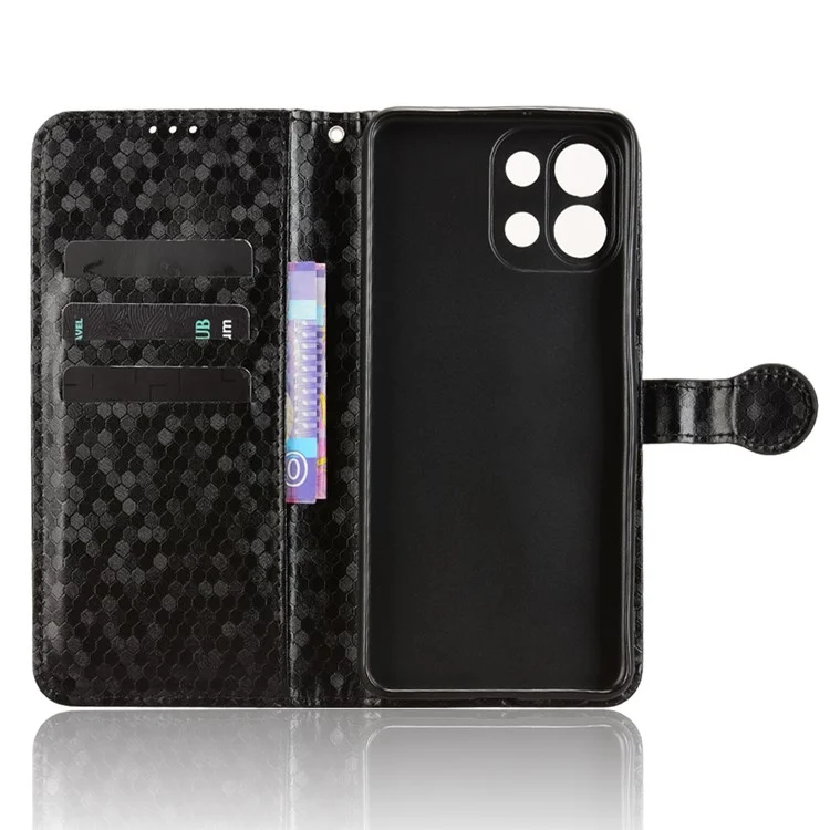 Для Oppo K13 5G / K12s Чехол-кошелек с узором в точку, из искусственной кожи - Черный