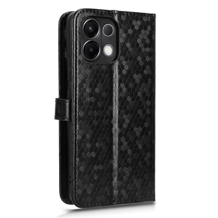Для Oppo K13 5G / K12s Чехол-кошелек с узором в точку, из искусственной кожи - Черный