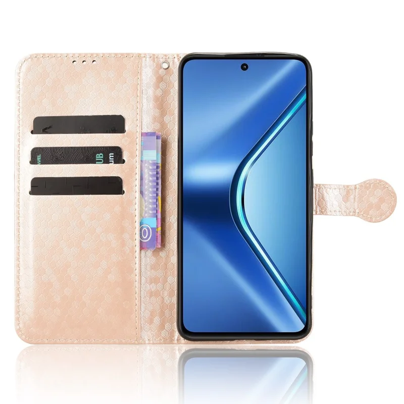 For Oppo K13 5G  /  K12s Wallet Case Dot Pattern Imprint PU Leather Phone Cover - Rose Gold