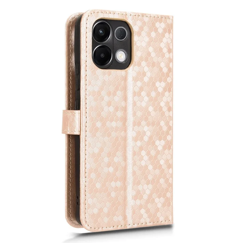 For Oppo K13 5G  /  K12s Wallet Case Dot Pattern Imprint PU Leather Phone Cover - Rose Gold