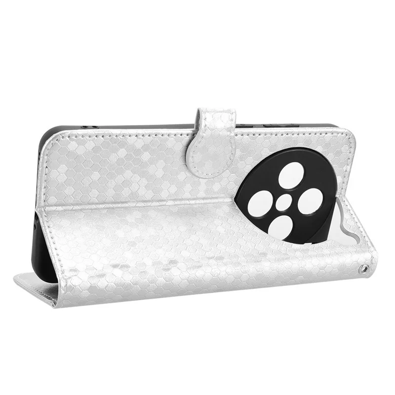 For vivo X200s 5G Wallet Case Dot Pattern Imprint PU Leather Phone Cover - Silver