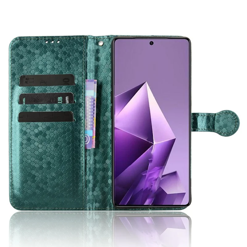 For Infinix Note 50 Pro+ 5G Wallet Case Dot Pattern Imprint PU Leather Phone Cover - Green