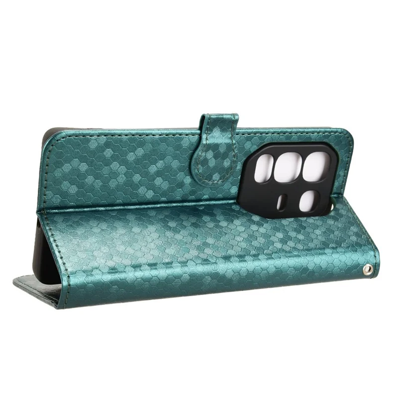 For Infinix Note 50 Pro+ 5G Wallet Case Dot Pattern Imprint PU Leather Phone Cover - Green