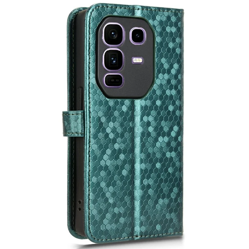 For Infinix Note 50 Pro+ 5G Wallet Case Dot Pattern Imprint PU Leather Phone Cover - Green