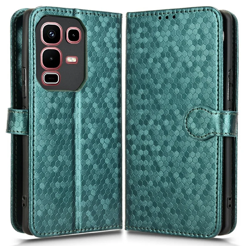 For Infinix Note 50s 5G X6870 Wallet Case Dot Pattern Imprint PU Leather Phone Cover - Green