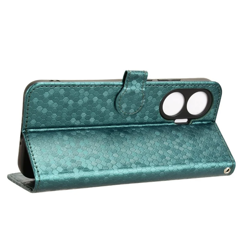 For Xiaomi Poco F7 5G / Redmi Turbo 4 Pro 5G Wallet Case Dot Pattern Imprint PU Leather Phone Cover - Green