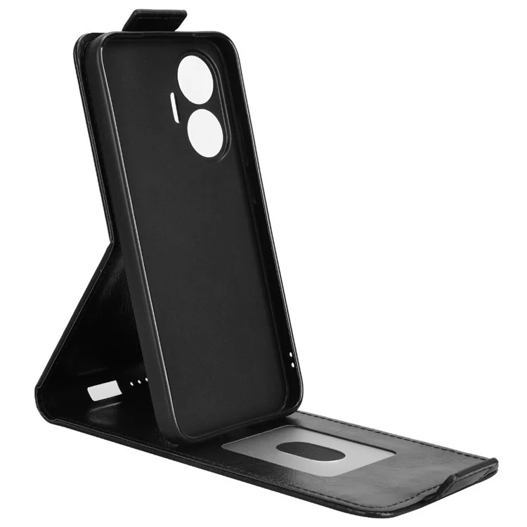 For Xiaomi Redmi Turbo 4 Pro 5G Stand Case Magnetic Clasp Vertical Flip Leather Phone Cover with Card Holder - Black