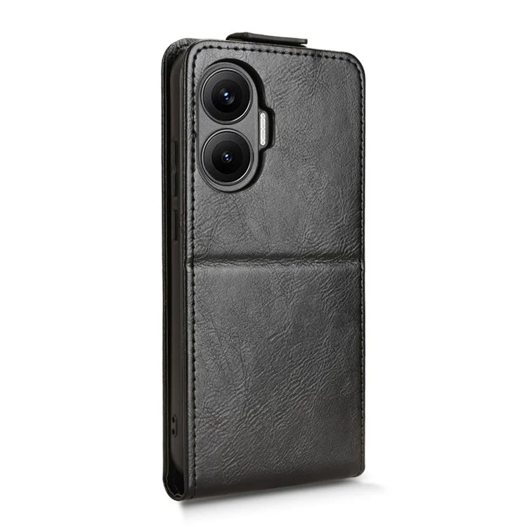 For Xiaomi Redmi Turbo 4 Pro 5G Stand Case Magnetic Clasp Vertical Flip Leather Phone Cover with Card Holder - Black
