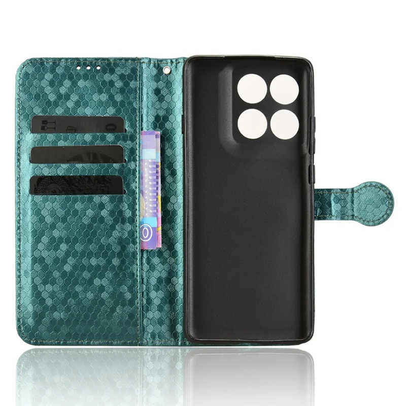 For Motorola Edge 60 Pro 5G Wallet Case Dot Pattern Imprint PU Leather Phone Cover - Green