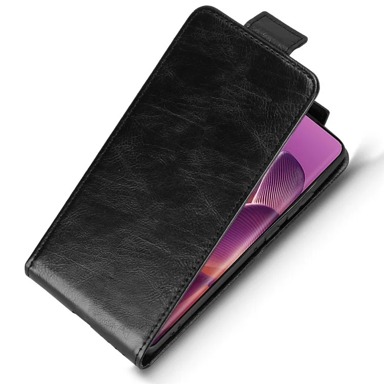 Pour Motorola Edge 60 Pro 5G Étui Support avec Fermeture Magnétique Rabat Vertical en Cuir avec Porte-Carte - Noir
