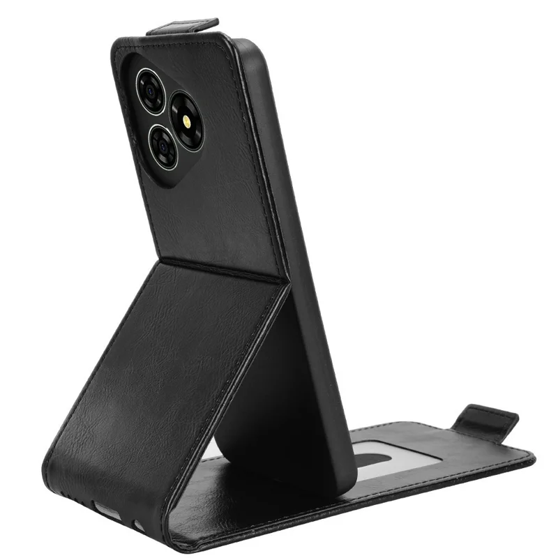 Capa para Ulefone Note 19 com Suporte e Fecho Magnético - Flip Vertical em Couro com Porta-cartões - Preto