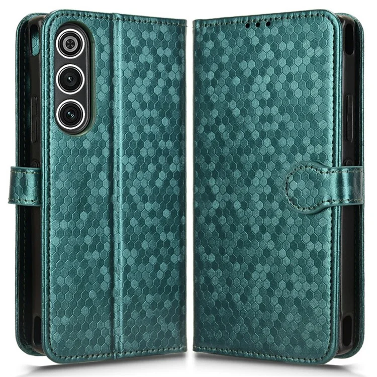 For ZTE nubia Redmagic 10 Air 5G Wallet Case Dot Pattern Imprint PU Leather Phone Cover - Green