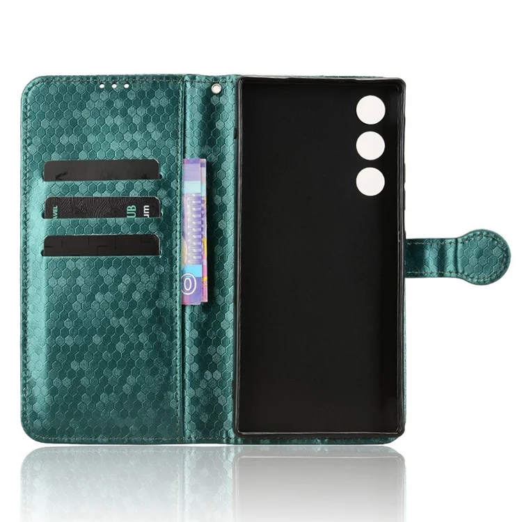 For ZTE nubia Redmagic 10 Air 5G Wallet Case Dot Pattern Imprint PU Leather Phone Cover - Green